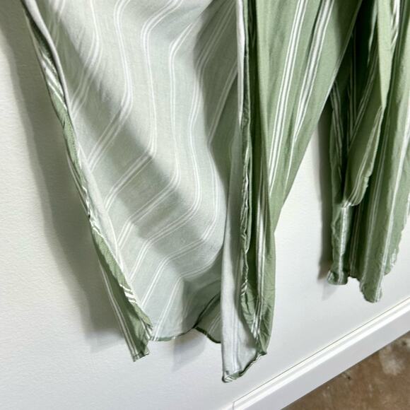 Shore Romper Womens XS Sage Green White Stripe Strapless Beach - Picture 9 of 11